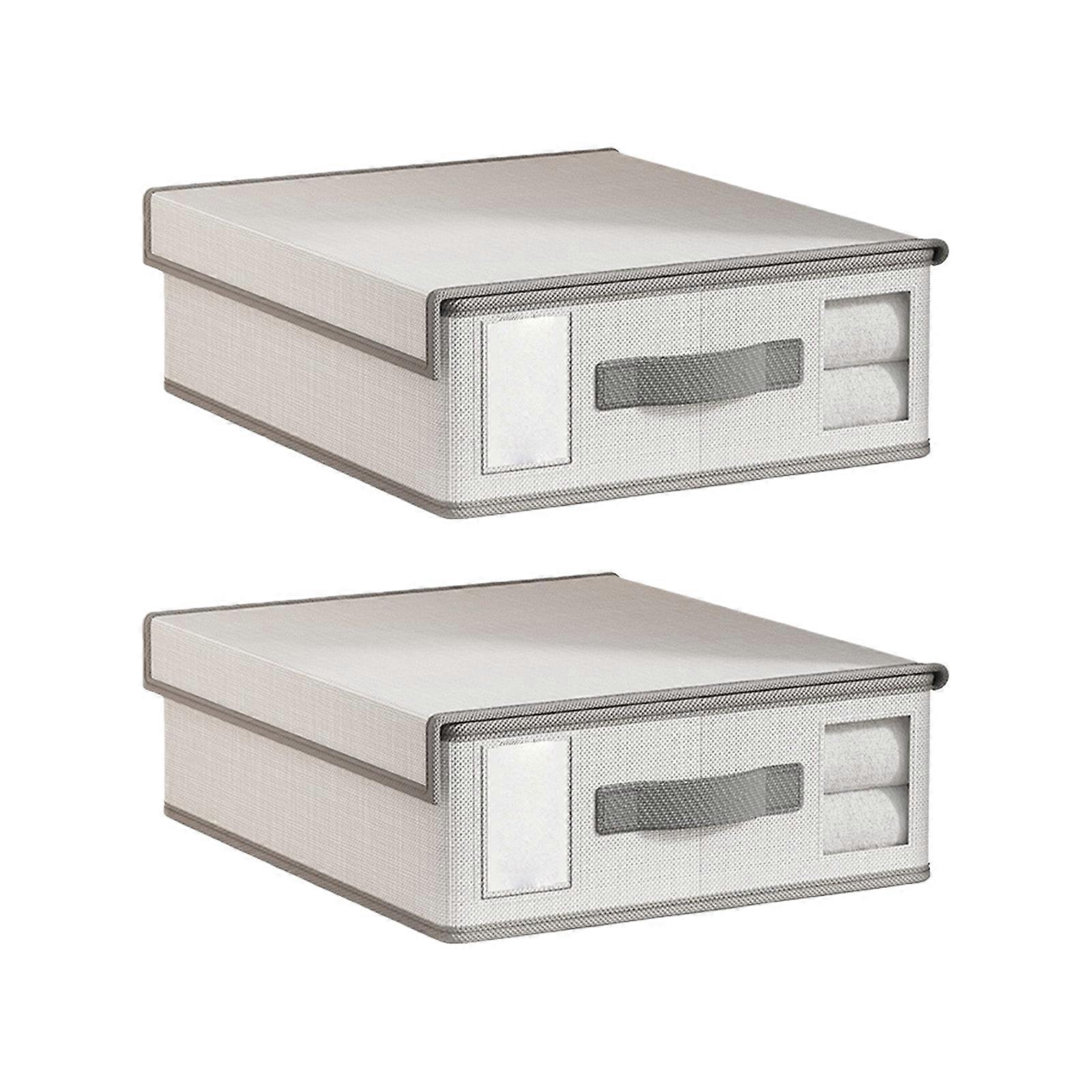 Large Capacity Nonwoven Bedding Storage Box With Removable Lid And Transparent Window For Bed Sheets Pillowcases Organiser Multicolor