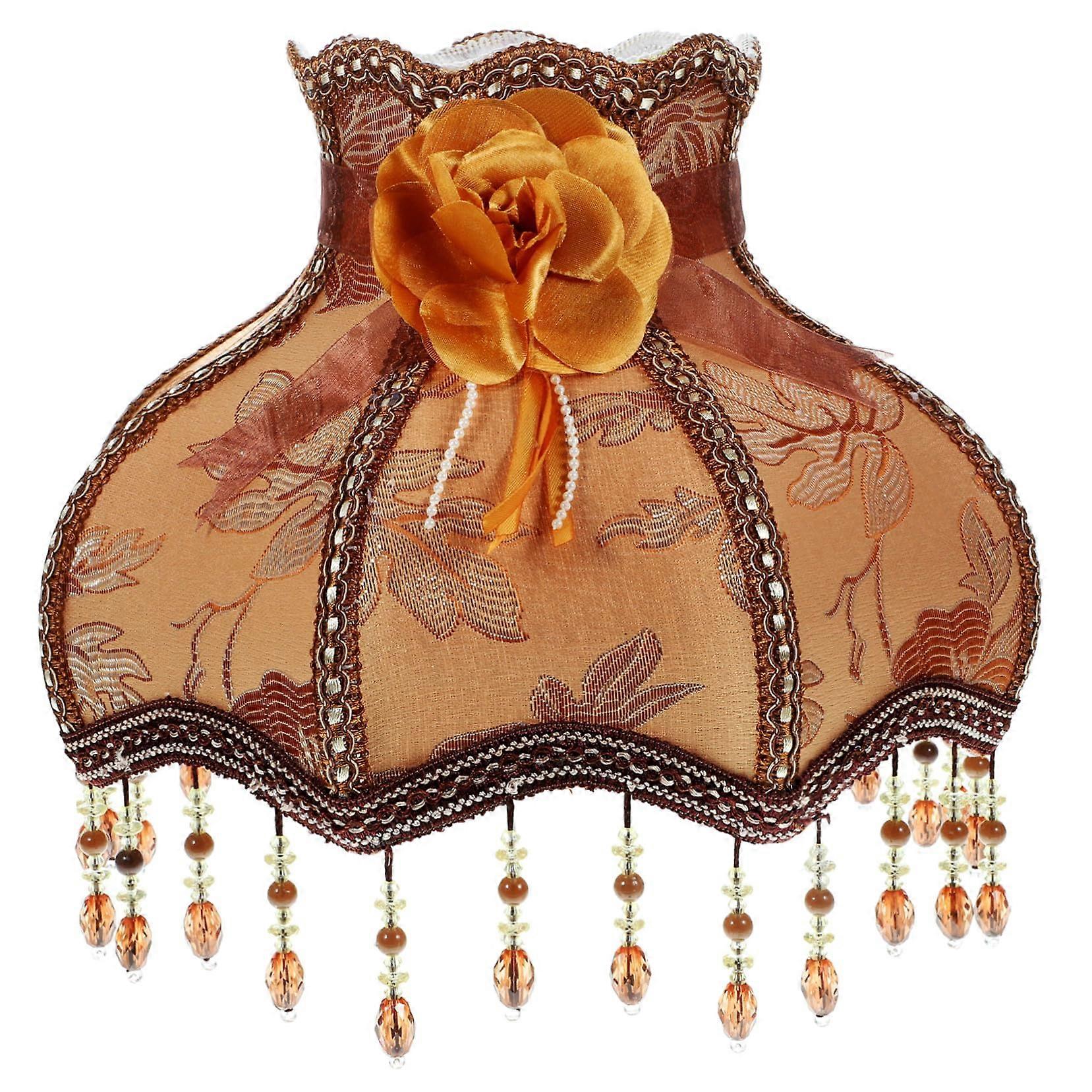 Vintage Tassel Fringe Victorian Lampshade with Beaded Lace for Table and Floor Lamps