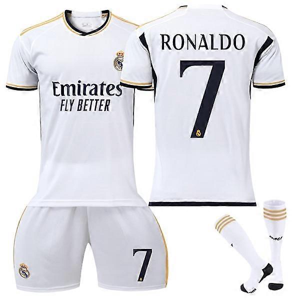 23-24 Ronaldo 7 Real Madrid jersey New season Latest football shirts for adults kids VTY-Xin Kids 22(120-130cm)