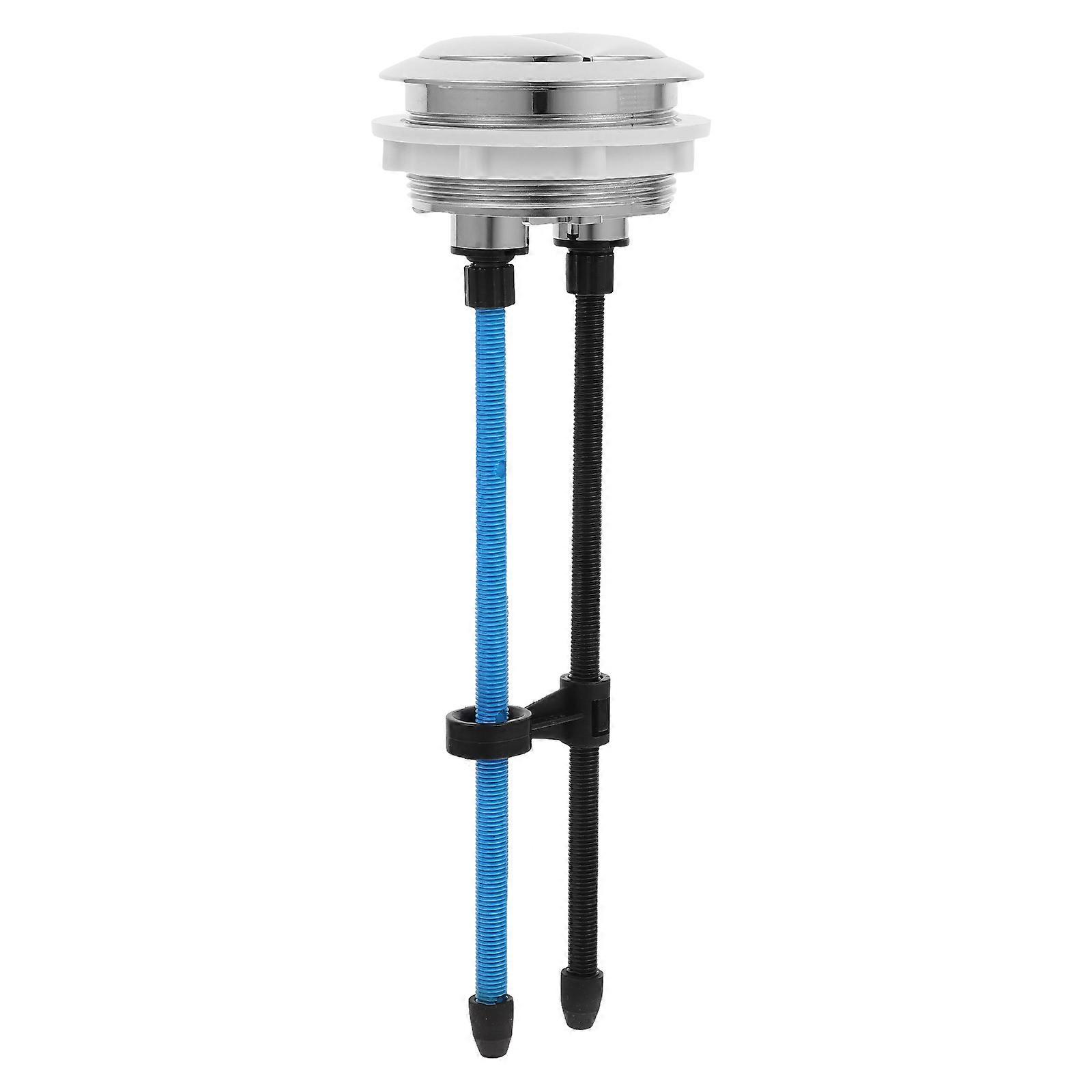 Flushing Toilet Button Double Push Design For Homeowners Easy Installation Silver 1Pack