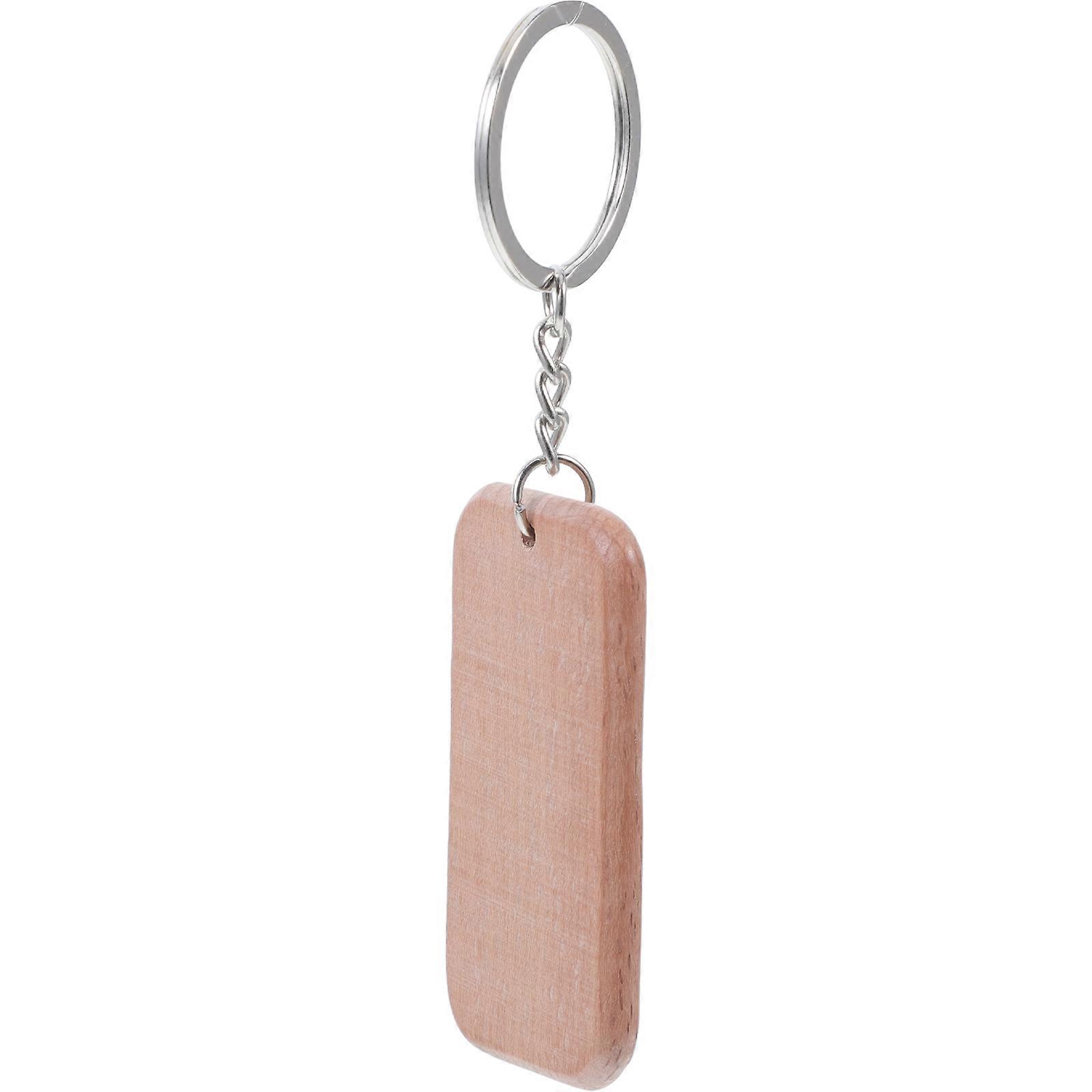 Wooden Key Chains 10Pcs for DIY Projects Engravable Unfinished Wooden Keychain