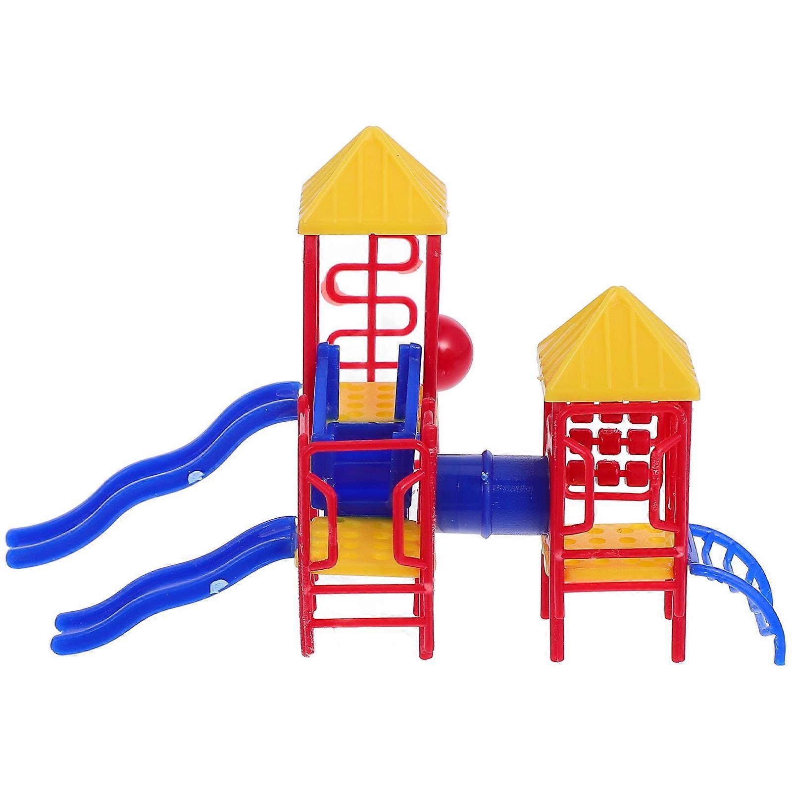 Miniature Slide Toy Model Playground for Decoration 1Set Plastic Multi