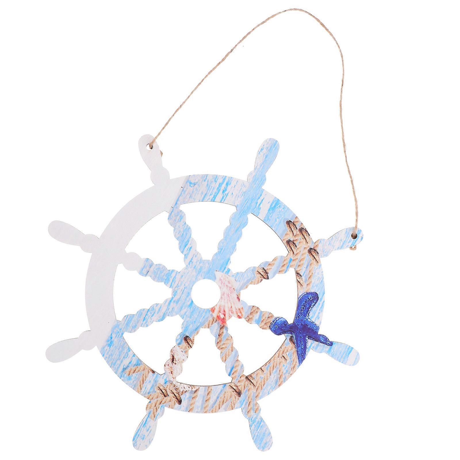 Wooden Rudder Wall Hanging Ship Wheel Wall Decor 2Pcs