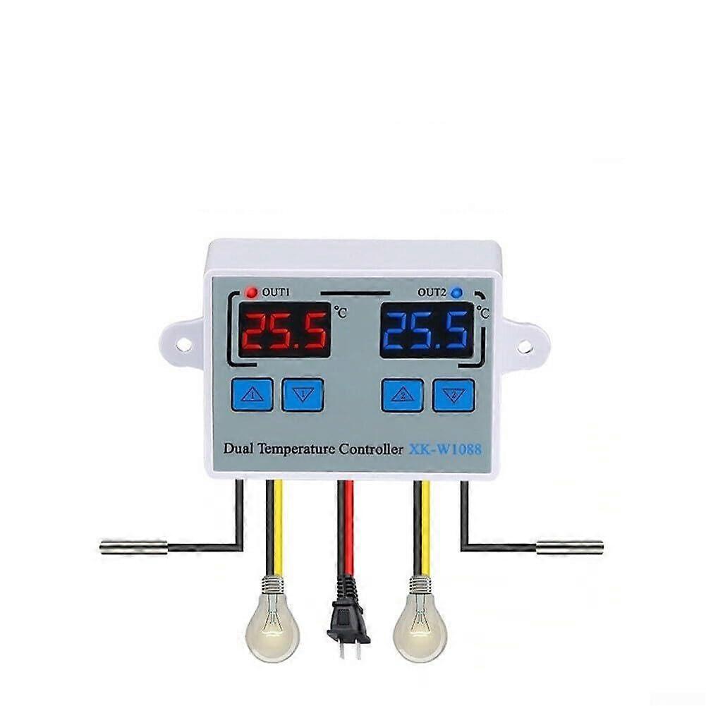 Digital Temperature Controller Dual Relay Thermostat 12V Wide Voltage for Heating and Cooling