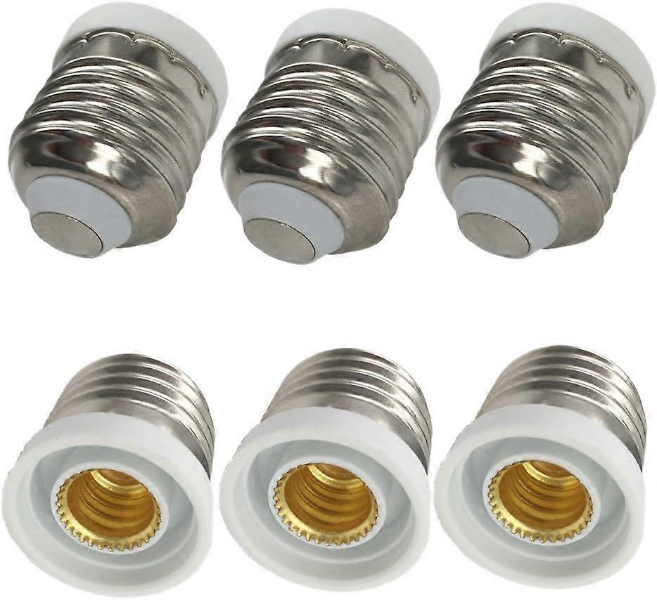 Pack of 6 E27 to E12 socket adapters for LED lamps