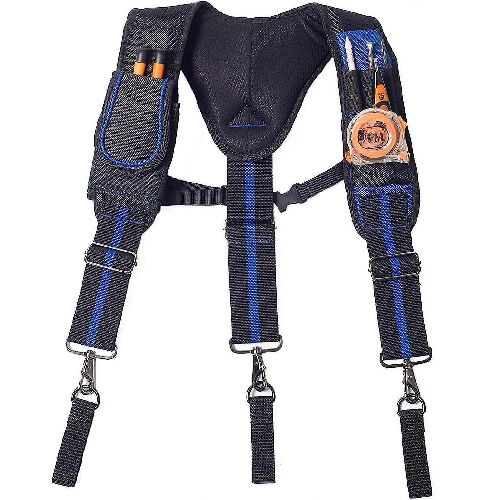 Tool Belt Suspenders with Pockets, Heavy Duty Adjustable YStyle Harness for Construction Workers