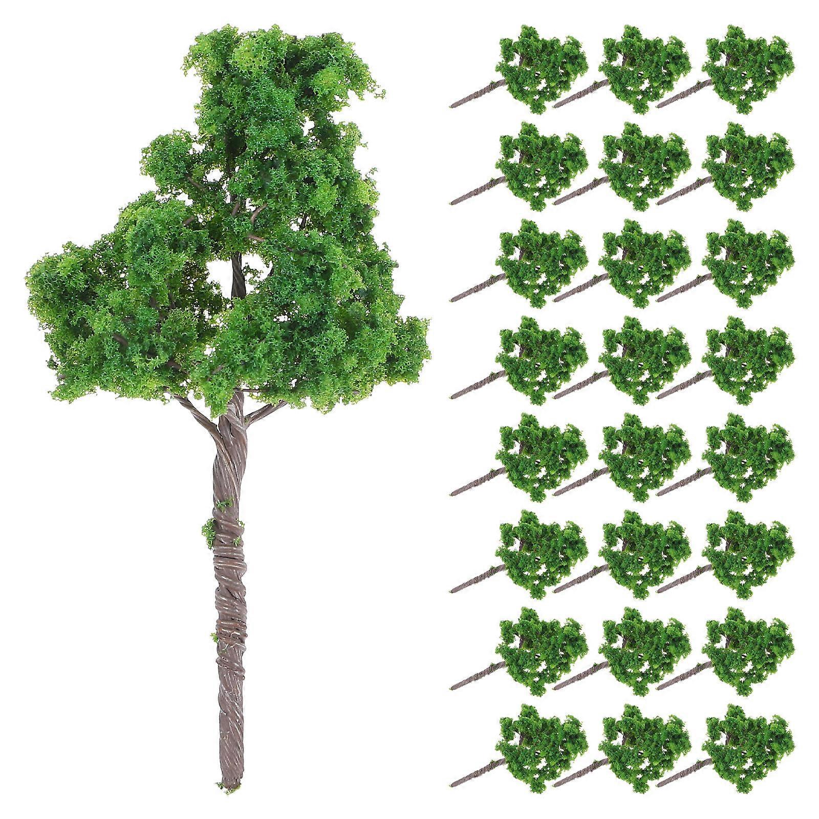 Mini Tree Set Green Model Trees for Decoration 25Pcs Landscape Scenery