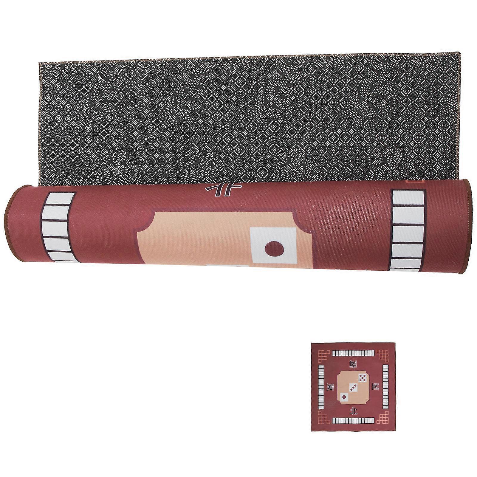 Game Table Mat Square Shape Mahjong Cushion For Game Playing Brown 1Pack