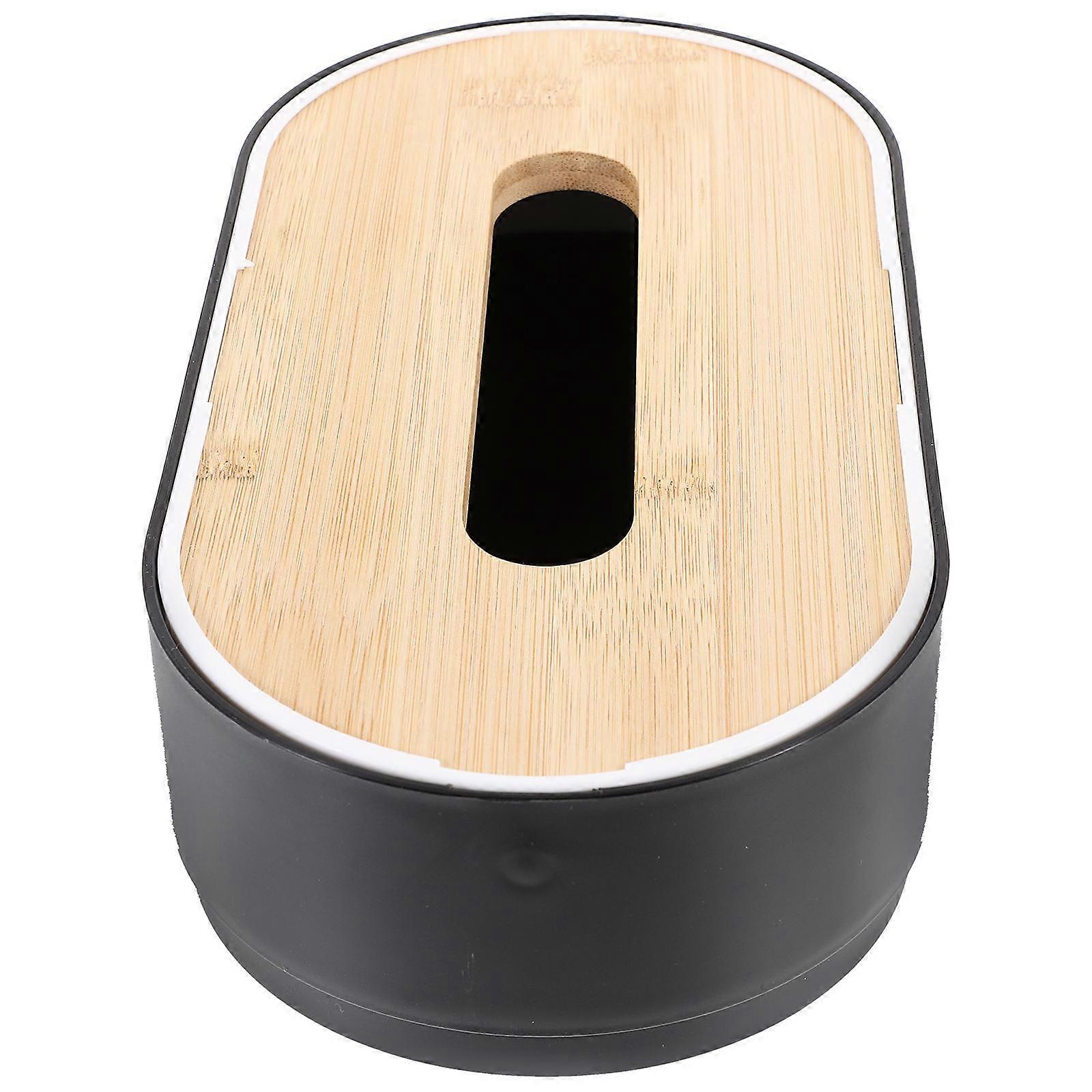 Black Bamboo Tissue Box Decorative Tissue Holder for Household Use