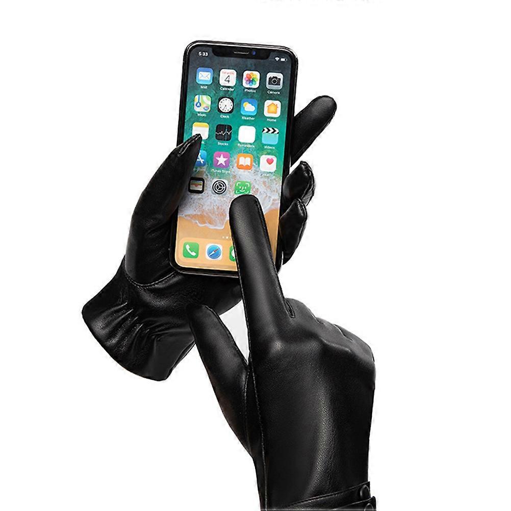 Screen Touch Gloves Black Warm Gloves for Winter Cold Protection