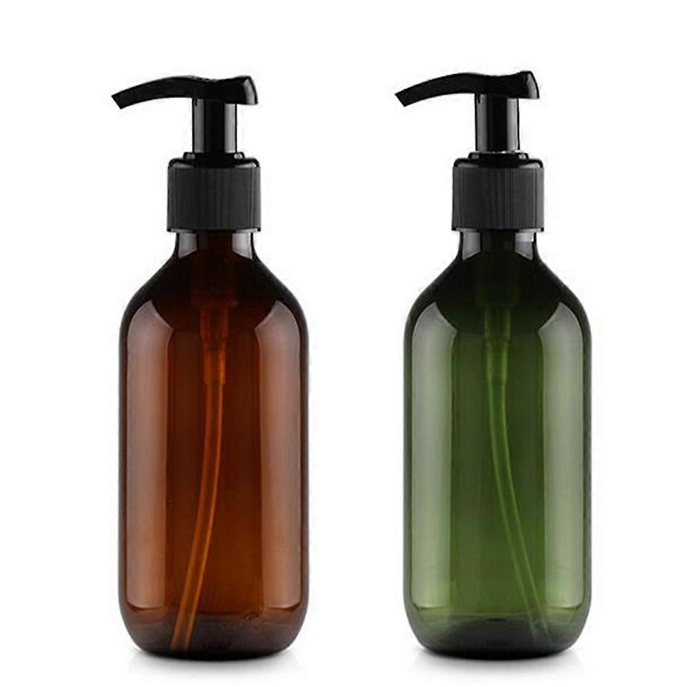 Plastic Empty Pump Bottle Shower Bottle for Bathroom 300Ml Brown