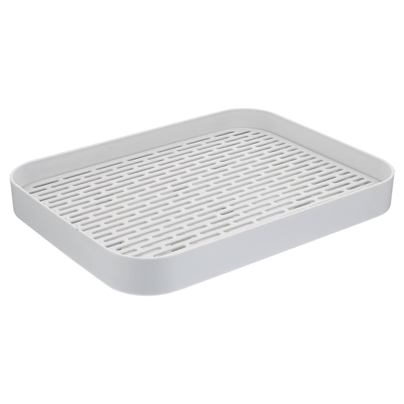 Dish Drying Tray Large Rectangular Plastic Drainer Tray Compact Size For Entertaining Guests 1Pack