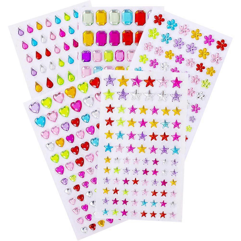 Album Crystal Stickers for Decor 15 Sheets Self-Adhesive Pack