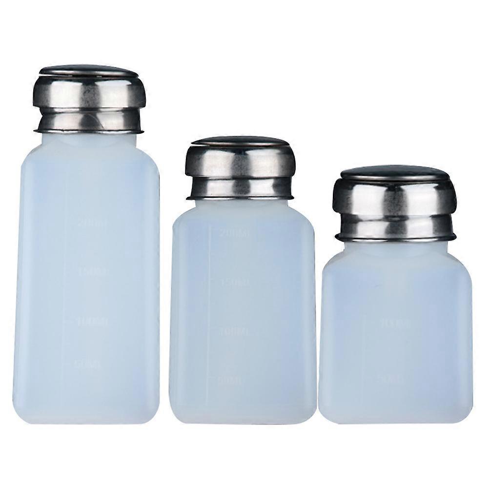 Nail Polish Remover Bottle Press Pump for 3Pcs Compact Liquid Storage