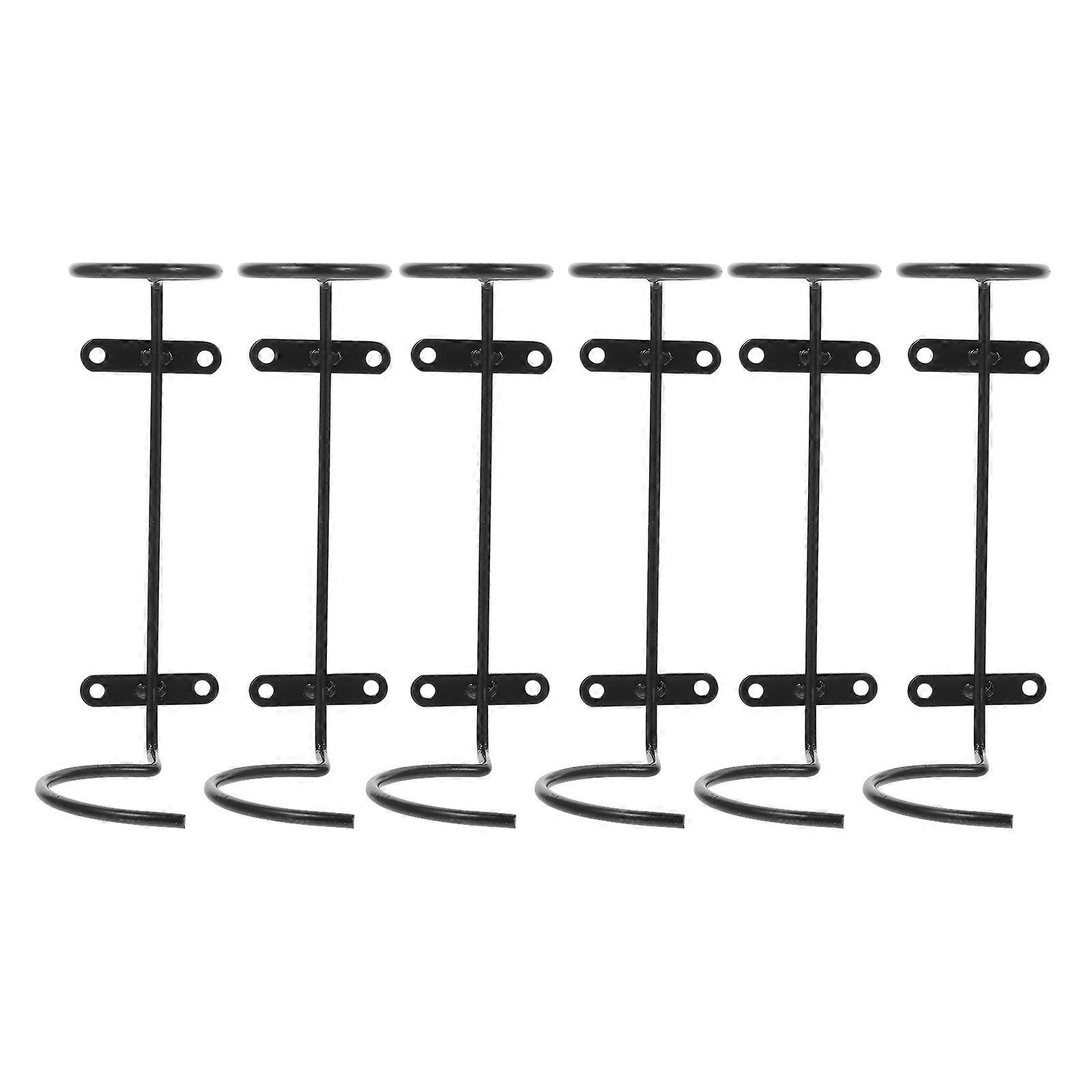 Black Iron Storage Rack for Home Use Wall Mounted 6pcs