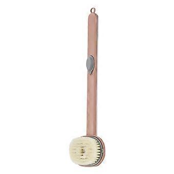 Long Handle Bath Brush with Soft Bristles and Soap Dispenser, Detachable Pink Back Scrubber for Seniors