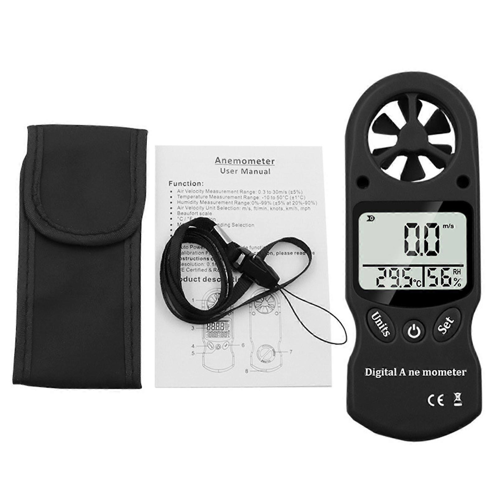 Handheld LCD Display Digital Anemometer Wind Speed Meter Hygrometer Thermometer