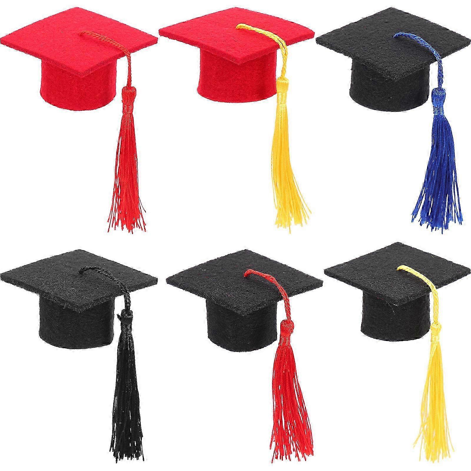 Graduation Hat Bottle Covers for Event 30Pcs Mini Caps with Tassel
