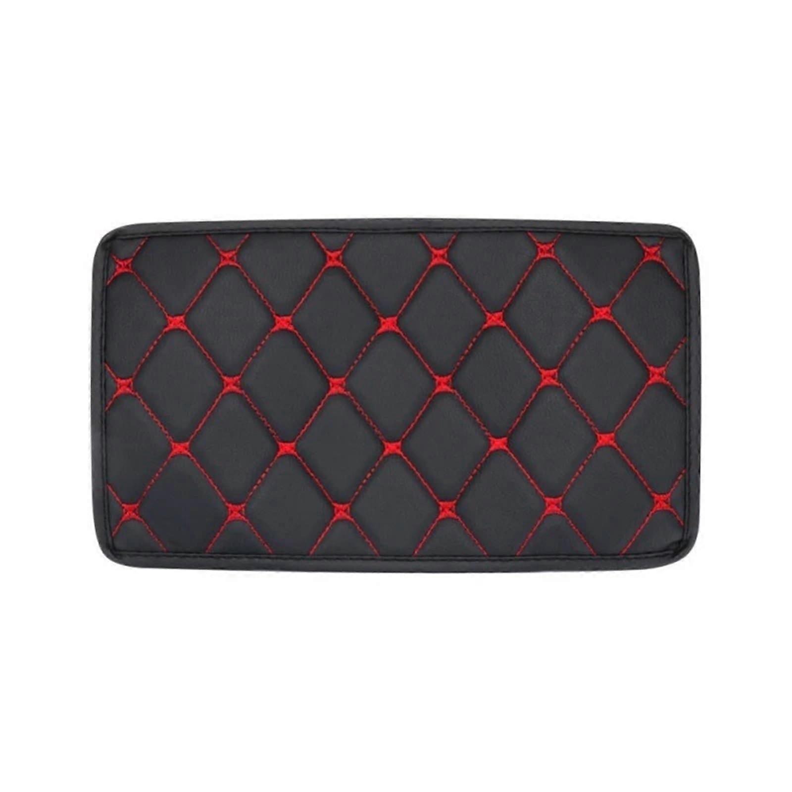 Waterproof Dustproof Car Armrest Cover Cushion Protector Universal Fit Black Red