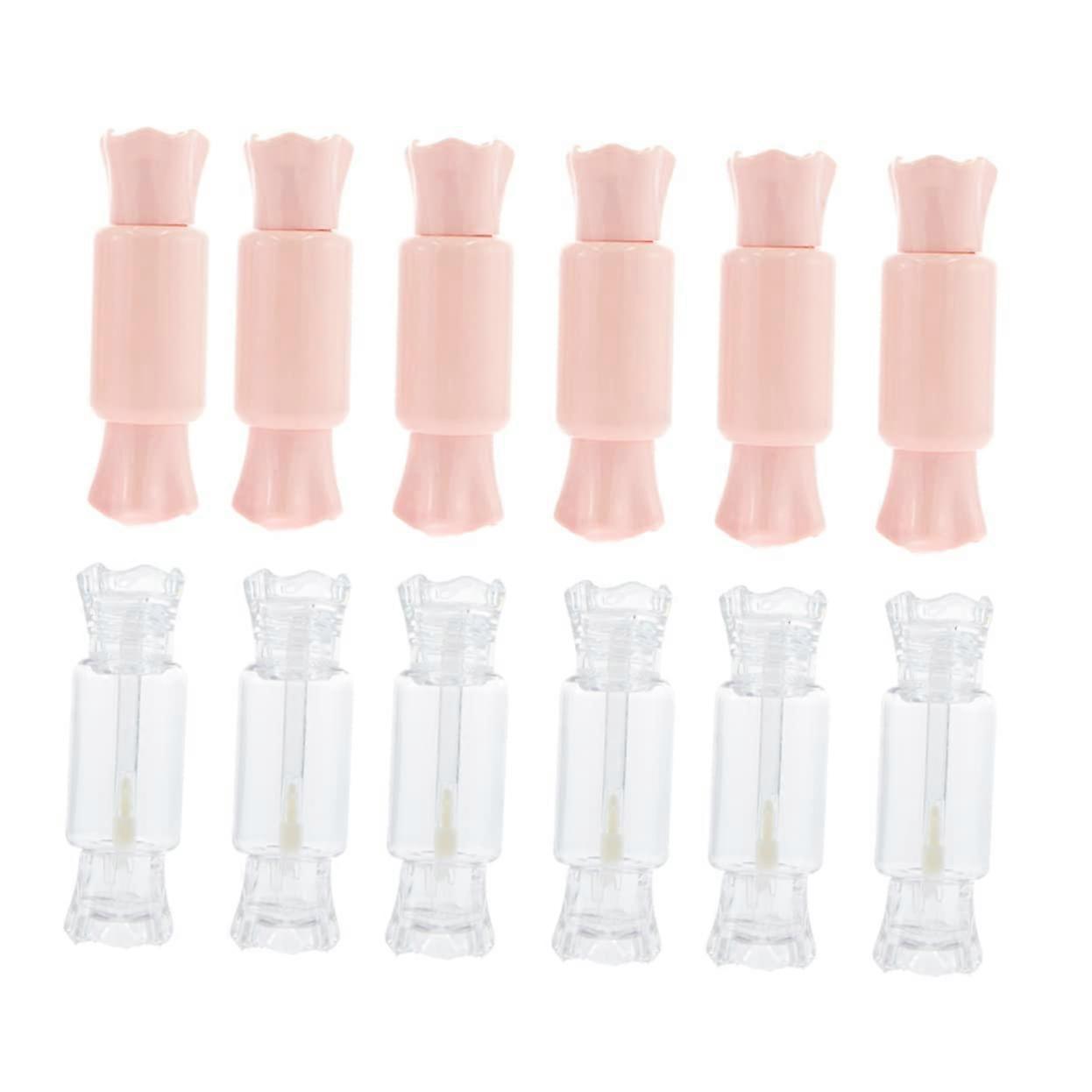 12pcs Empty Lip Gloss Tubes Leakproof Transparent Gradient Design Travel Size Containers