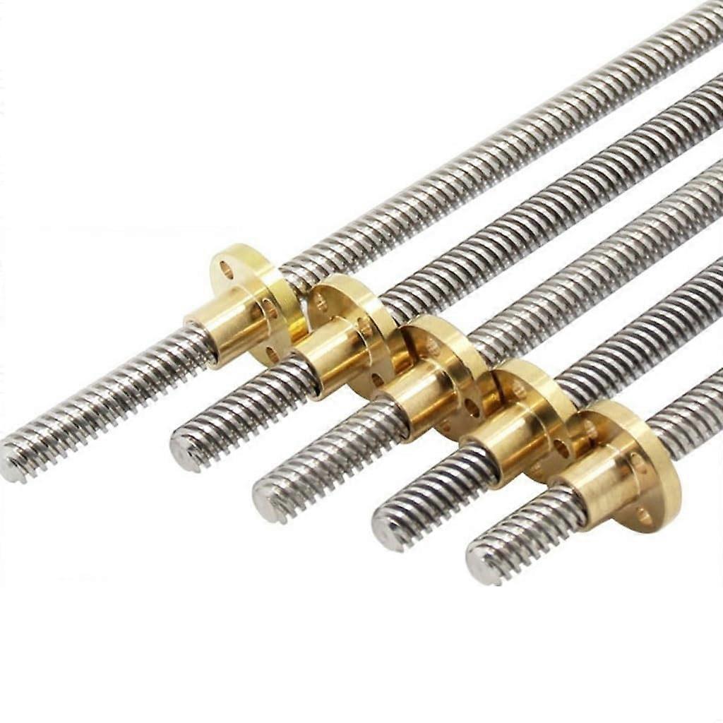T8 Lead Screw 8mm Precision Linear Motion Rod with Durable Brass Nut for 3D Printer 330mm