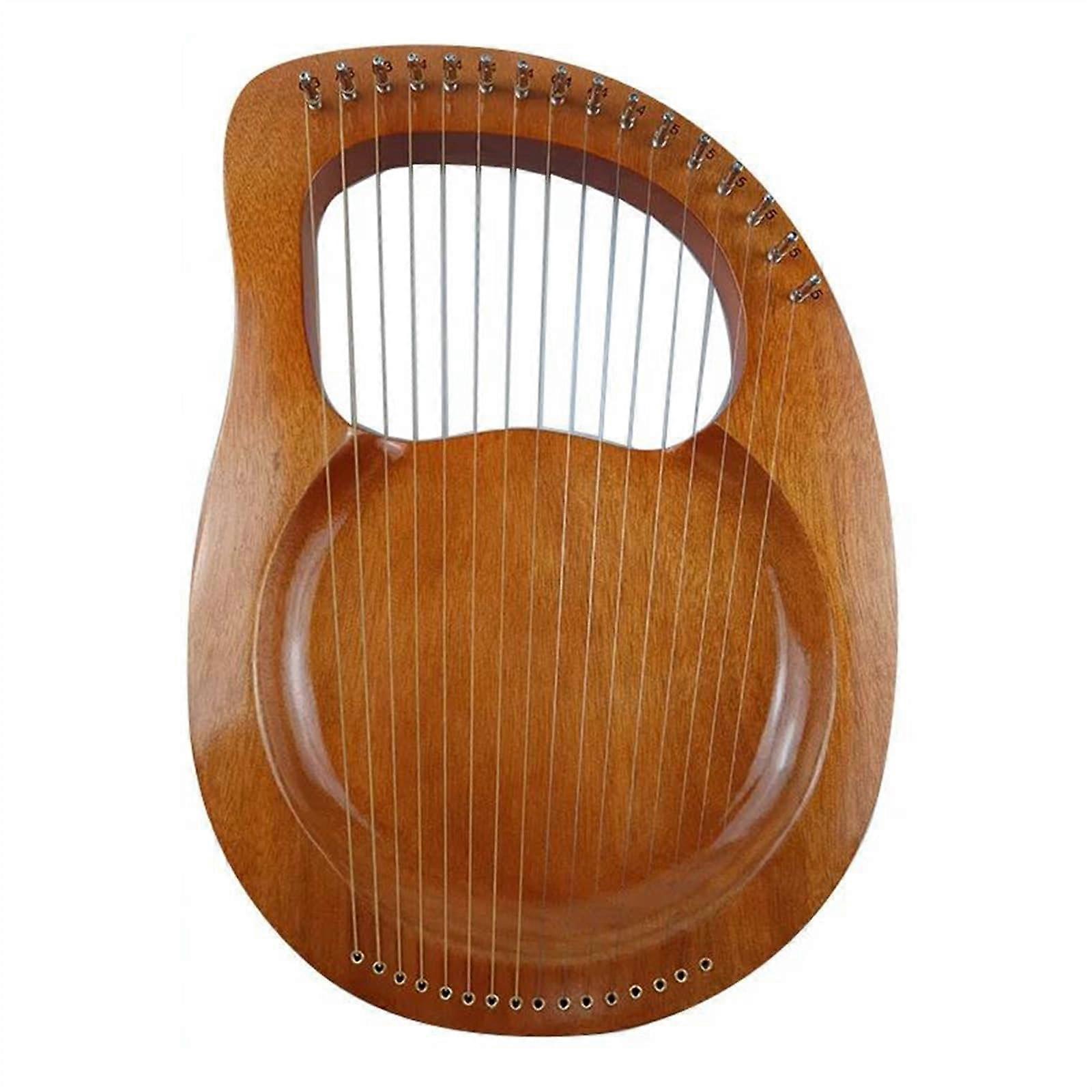 19 String Lyre Harp Warm Mahogany Resonance Durable Steel Strings Beginner Friendly for Performance