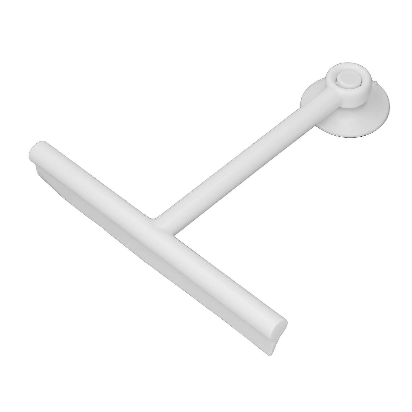 White Silicone Shower Squeegee for Glass Doors with Suction Cup, Soft MultiSurface Cleaning Tool