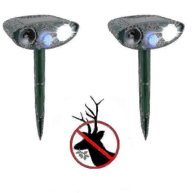 2 pack solar powered ultrasonic deer deterrent