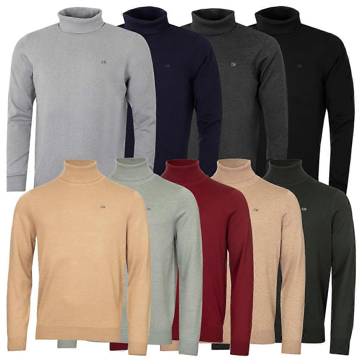 Pull Calvin Klein pour homme, col roulé, maille côtelée résistante
