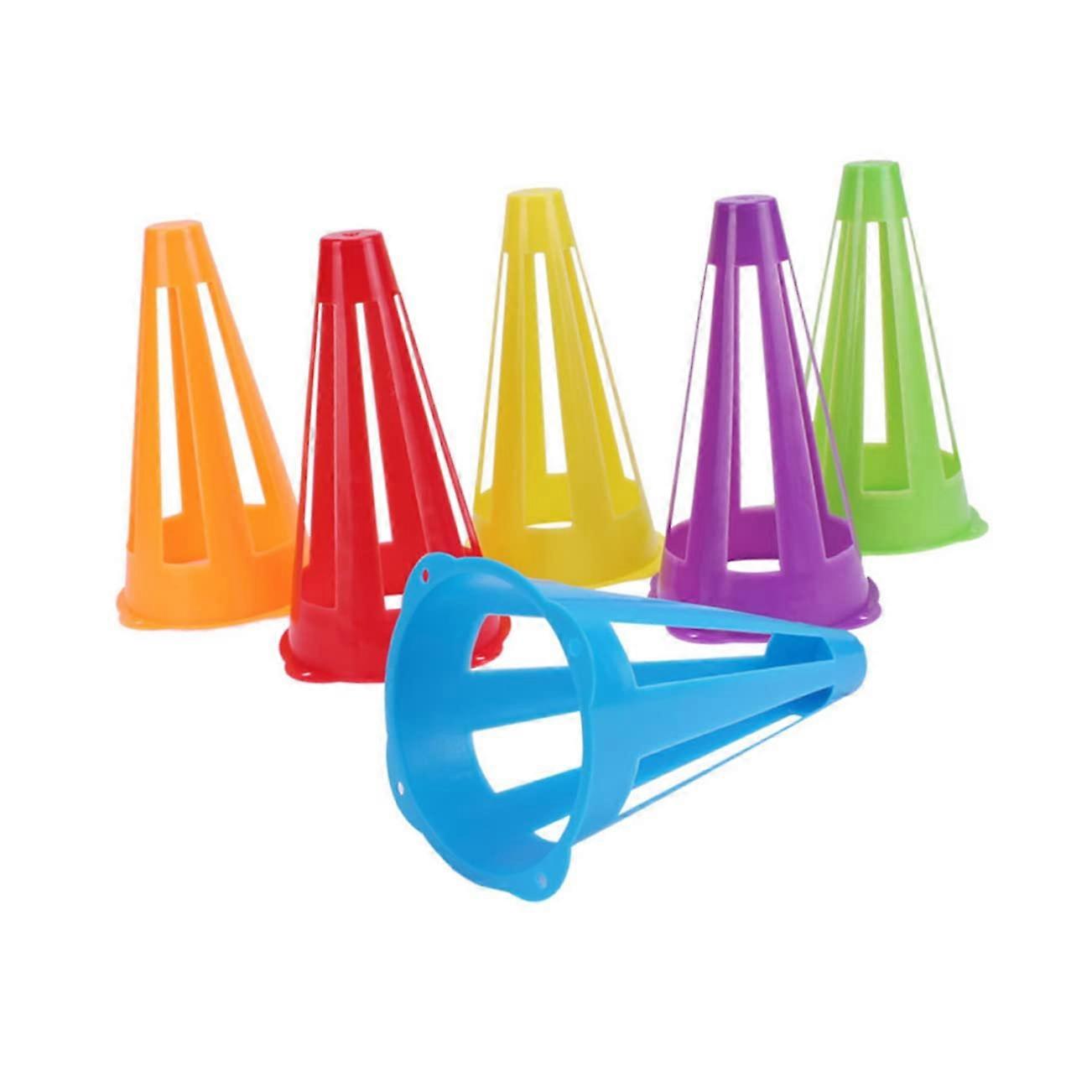 6pcs Stackable Agility Training Cones for Soccer Drills Bright Color Weatherproof Durable Design