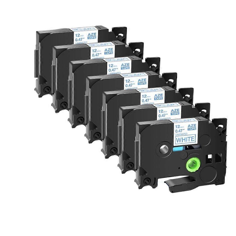 Label Maker Tape Set Compatible with Brother TZe231 Blue on White Laminated, MultiWidth Durable