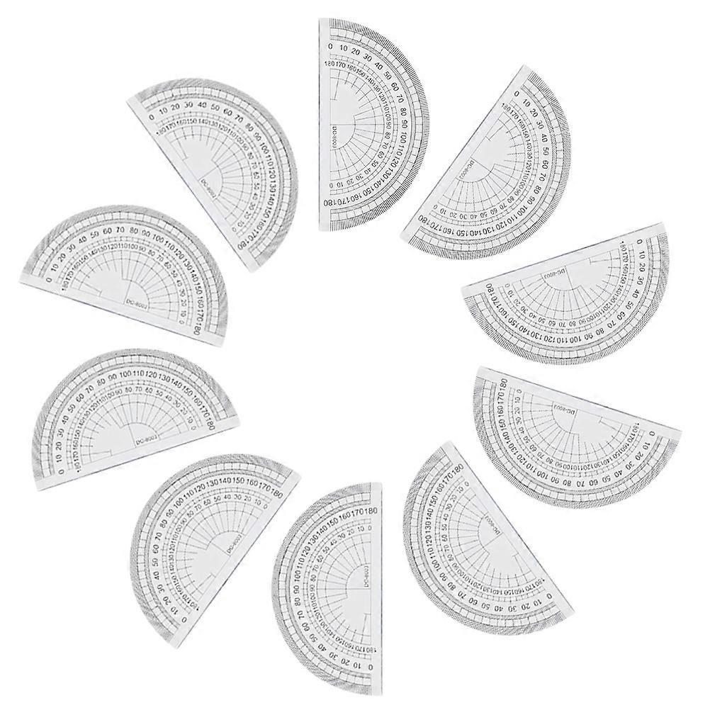 Plastic Protractor Math Protractor for Measuring Use 15Pcs Transparent