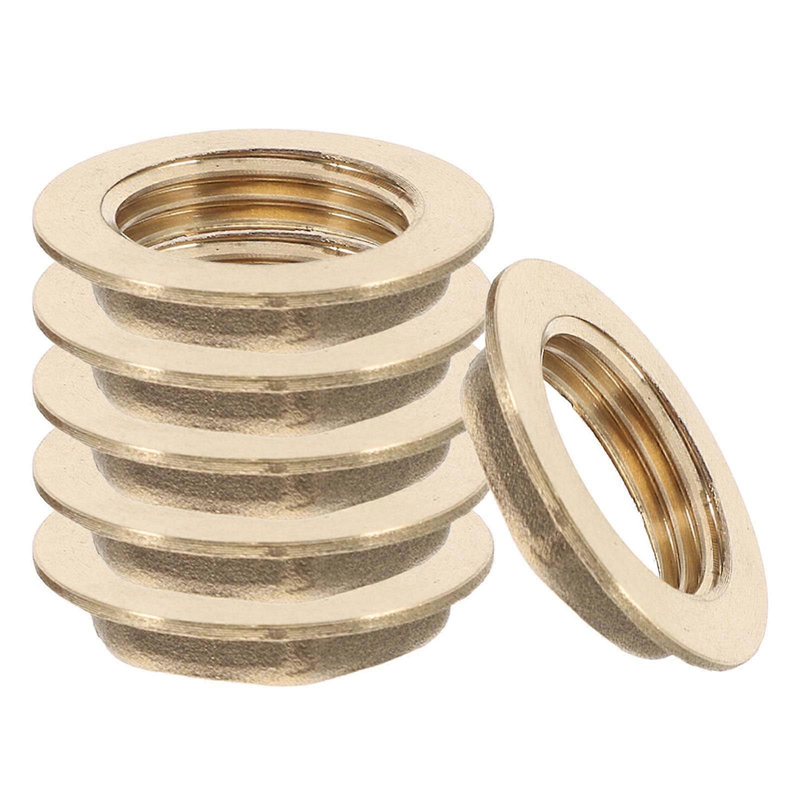 Female Thread Brass Pipe Fitting Lock Nut Thread Pipe Locking Nuts 6Pcs