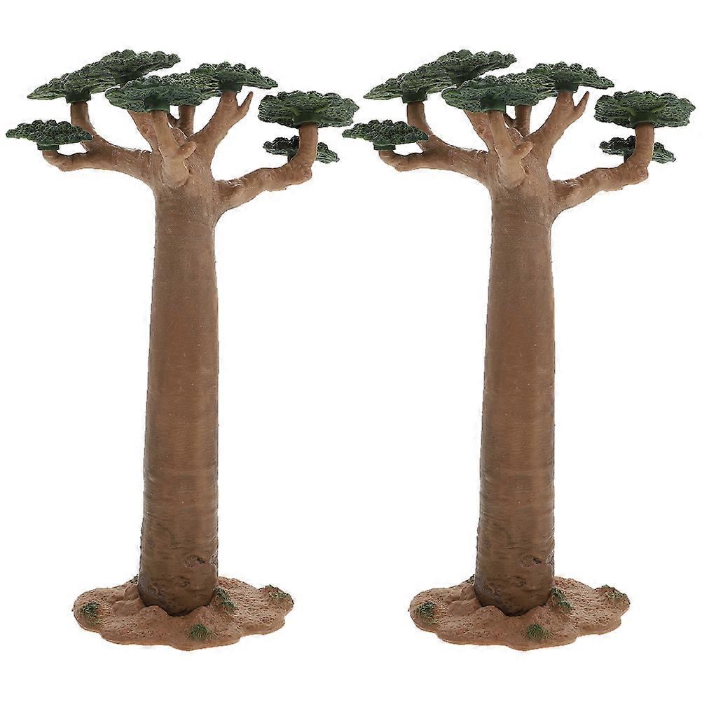 Monkey Baobab Tree Model for Home Decor 2Pcs Realistic Mini Tree Craftwork