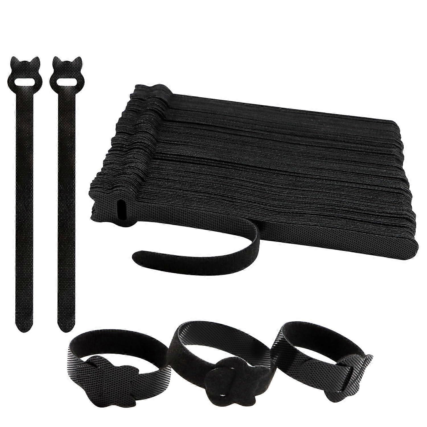 100PCS Reusable Hook and Loop Cable Ties 6 Inch Adjustable Nylon Straps for Cord Management
