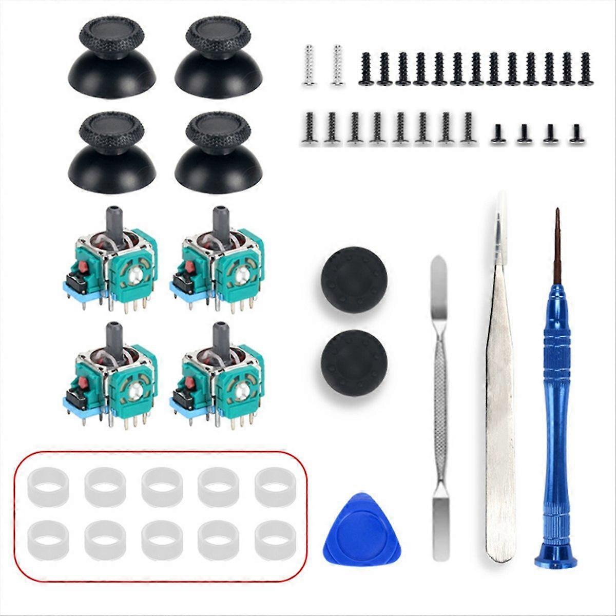 4PCS Analog Joystick with Caps for Controller with 10 Rubber Ring