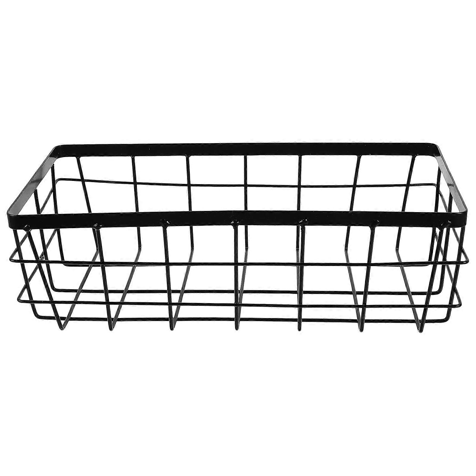 Iron Metal Storage Basket Rectangular Wall Shelf for Bathroom Storage