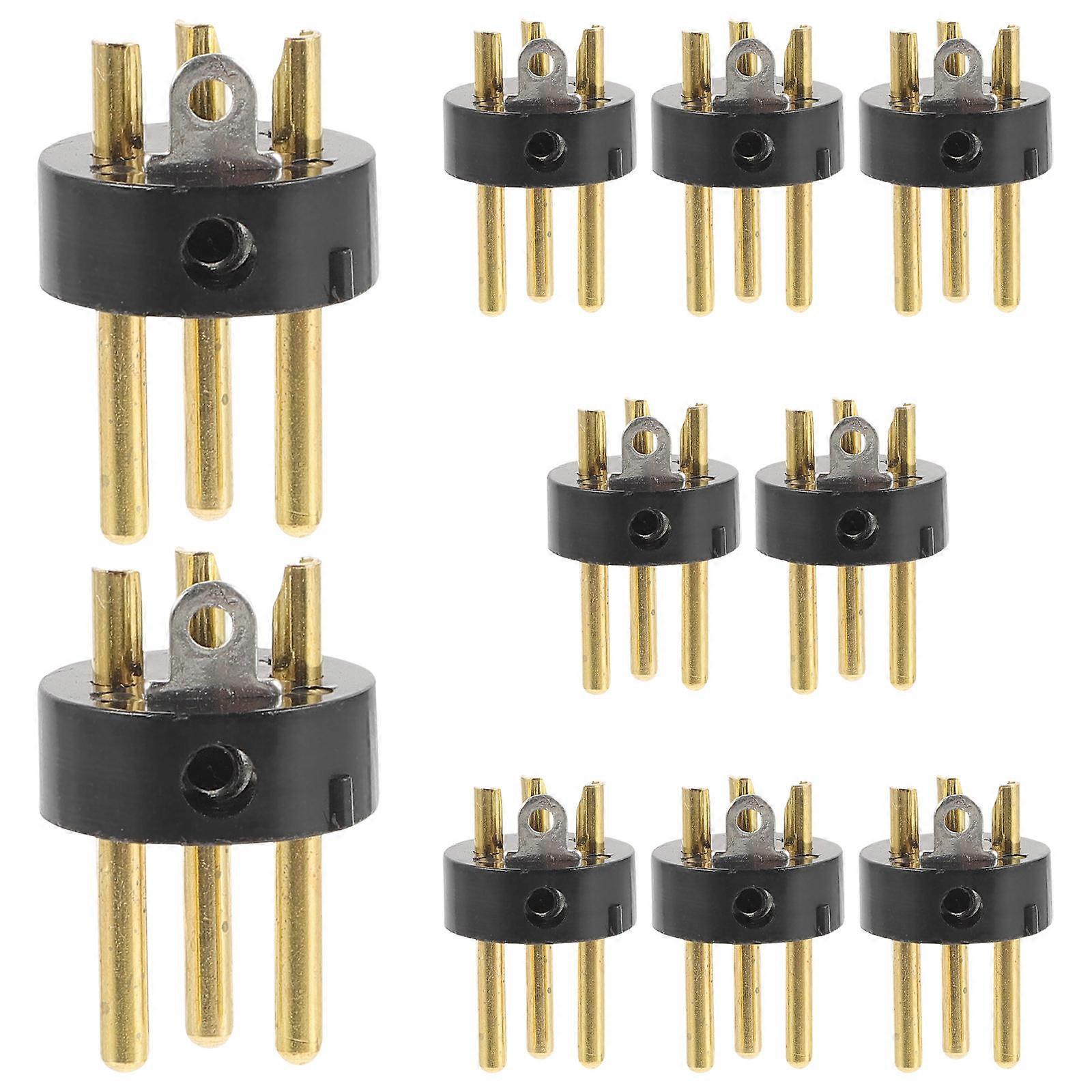 Xlr Connector Audio Conversion Head for Microphone 10Pcs 3-Pin Plug Accessory