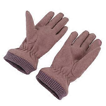 Warme Handschuhe für kaltes Wetter, Damen, schlichtes Design, Bohnenpaste-Farbe, Synthetikmaterial, 1 Paar