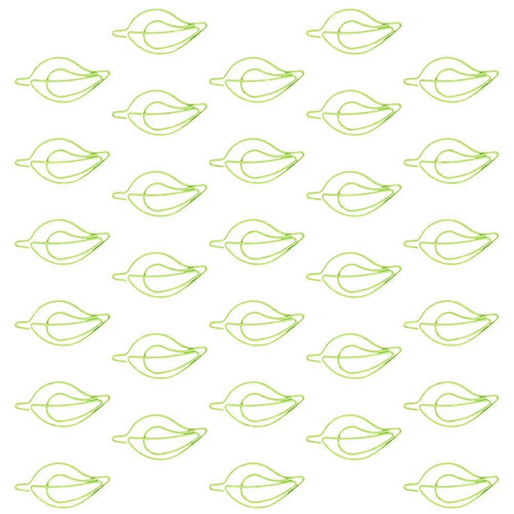 Light Green Office Paper Clips Leaf Shape for Document Use 150Pcs
