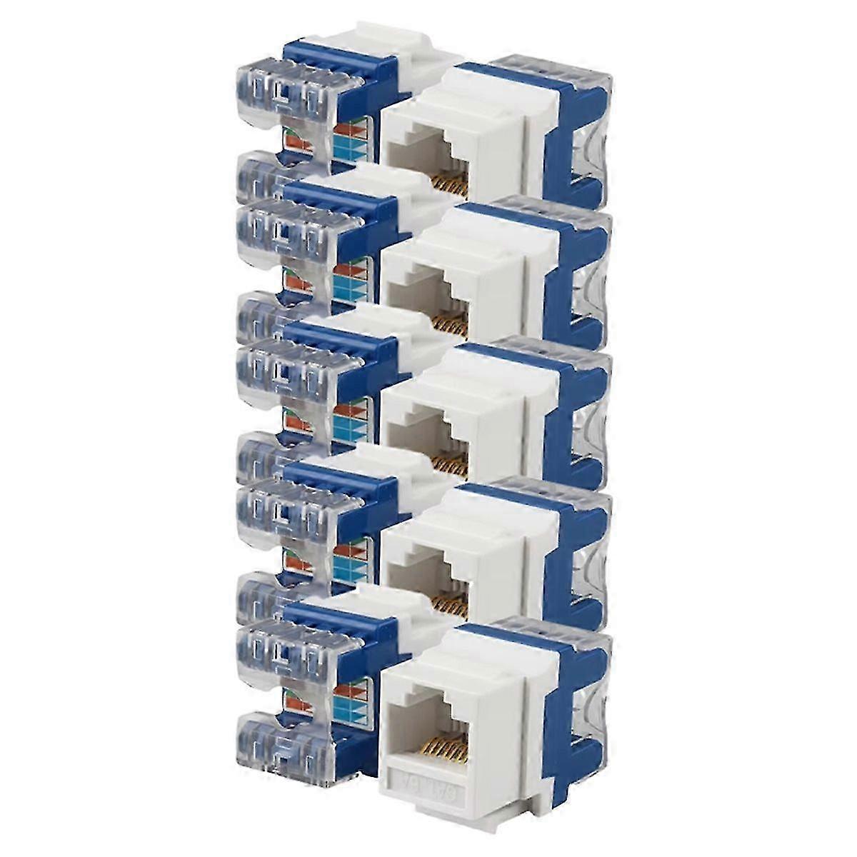 10pcs CAT6A RJ45 Network Module Socket, Tool - Free Design