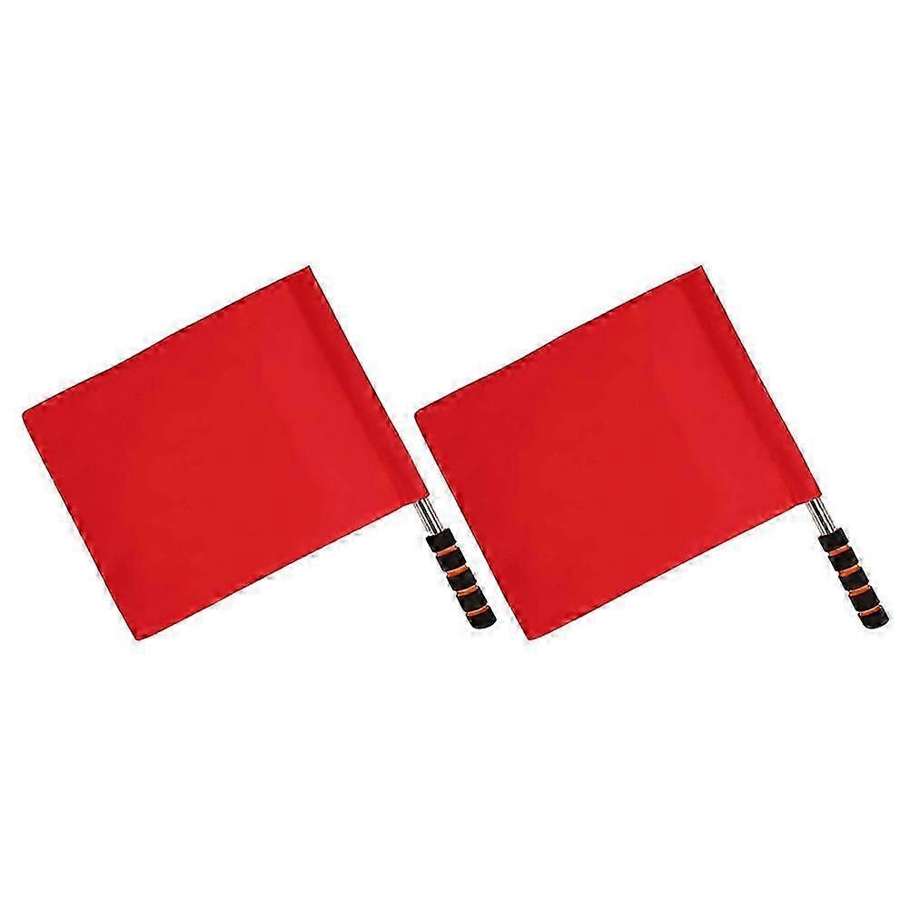 2Pcs Handheld Signal Flags Multi-Function Red Conducting Flag
