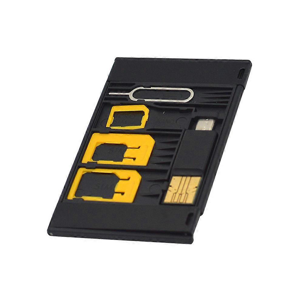 5PCS/Set SIM OTG Phone Reader Set Micro Sim e Nano Adapter (cor aleatória)