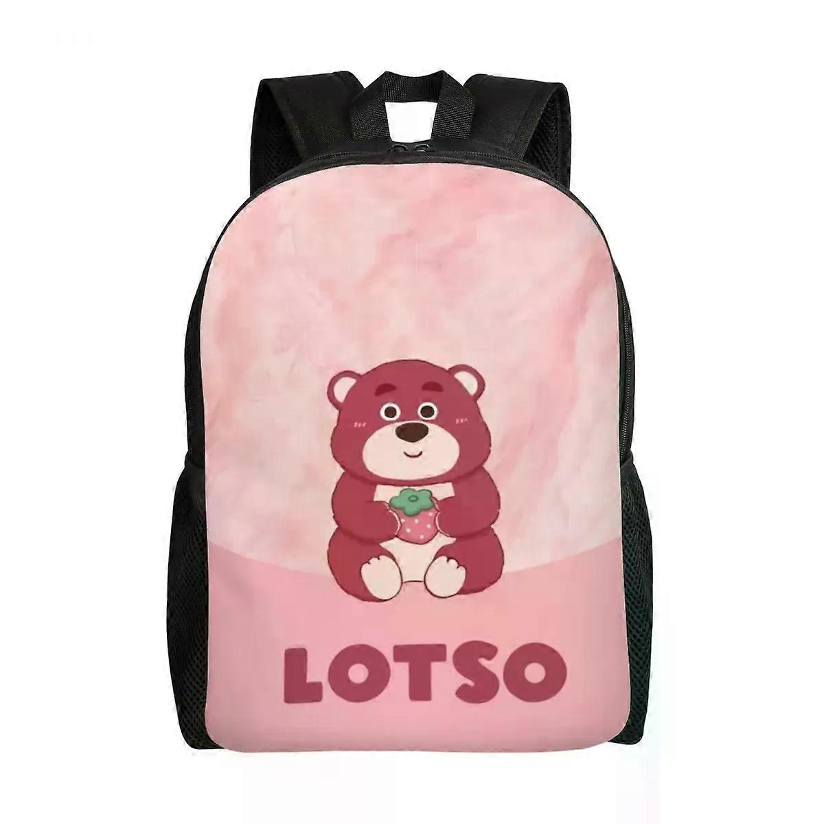 LA500 Lotso Huggin Bear Anime Travel Backpack Women Men School Computer Bookbag College Student Daypack Bags