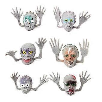 6szt Finger Puppets Śmieszne Symulacje Zombie Finger Props Halloween Czarownica Interaktywna zabawka Rekwizyty Kreatywna Zabawka na Palec dla Dziecka Dziecko (Szare Szkielety)
