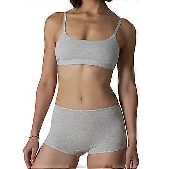 Womens Cotton Sports Bra And Shorts Set Adjustable Straps Unlined Bralette Boxer Briefs Underwear compatible with Workout Daily Wear MGY