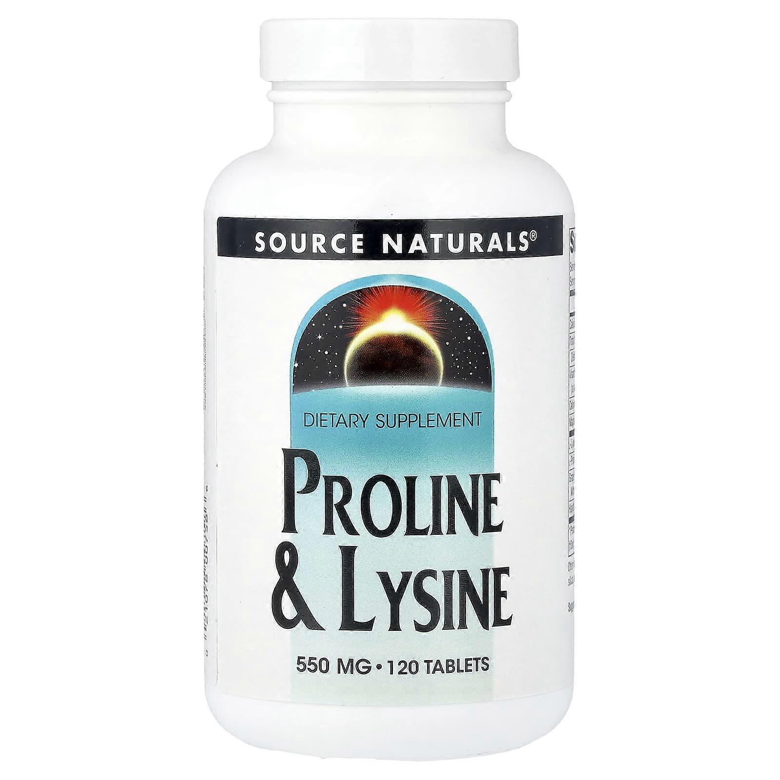 Source Naturals, Proline & Lysine, 120 Tablets, 2-Pack