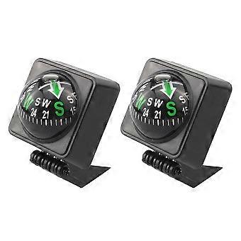 2pcs Auto-Armaturenbrett-Kompass Auto-Halterungs-Kompass schwarzer Kompass für Fahrzeug-Boot