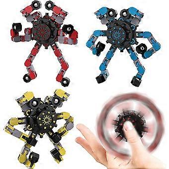 3Pcs Fidget Spinners,DIY Deformable Robot Fingertip Toys ,Decompression Spinner,Deformable Creative Mechanical Gyro Toys,Stress Relief Mechanical Chai