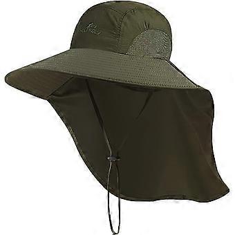 Outdoor-Sonnenhut für Männer mit 50+ UPF-Schutz Safari-Kappe Anglerhut mit breiter Krempe und Nackenklappe, für Papa